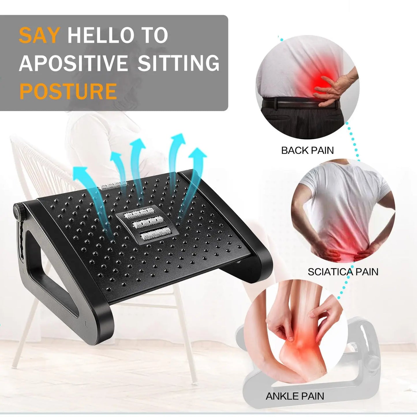 DeskLy Ergo Footrest – הדום רגליים ארגונומי