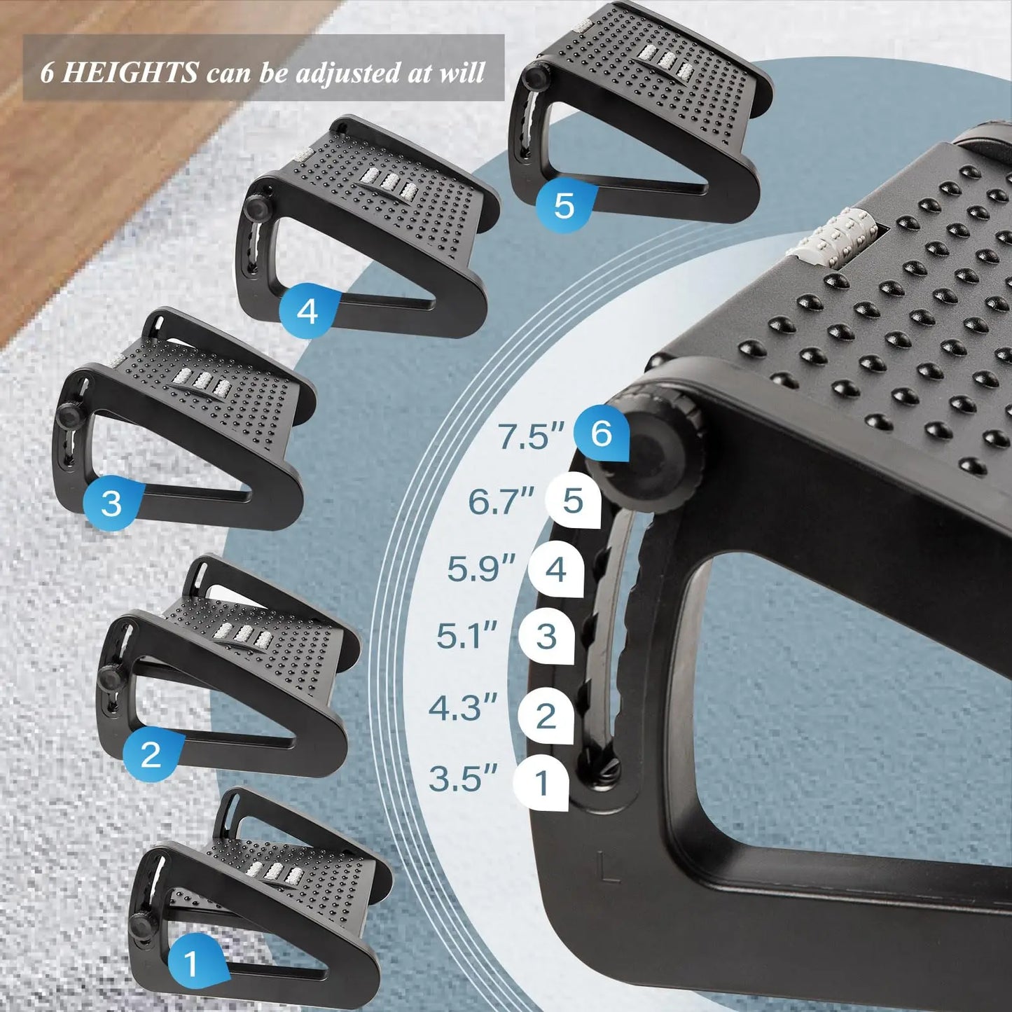 DeskLy Ergo Footrest – הדום רגליים ארגונומי