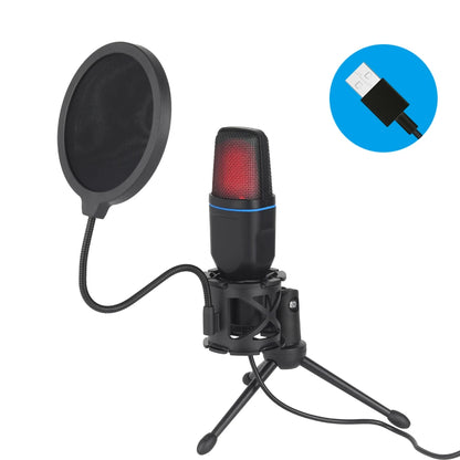 מיקרופון גיימינג מקצועי עם תאורת RGB וחיבור USB