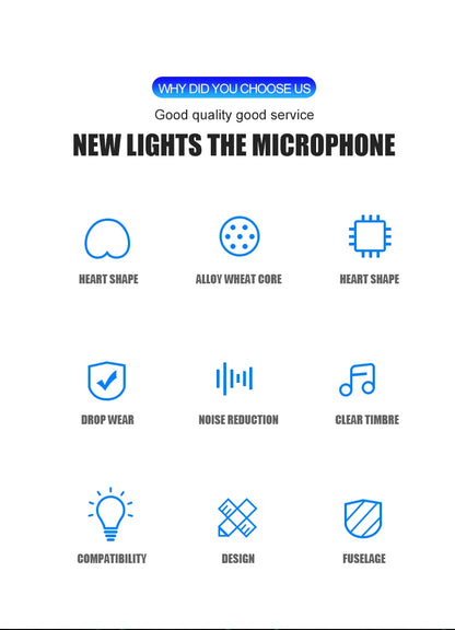 מיקרופון גיימינג מקצועי עם תאורת RGB וחיבור USB