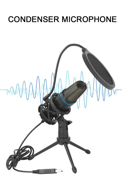 מיקרופון גיימינג מקצועי עם תאורת RGB וחיבור USB